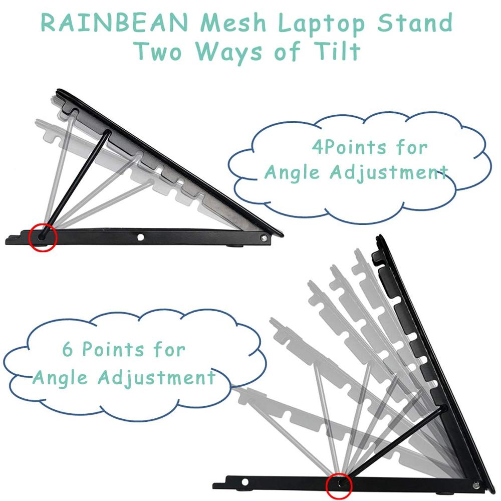 Mesh Ventilated Adjustable Laptop Stand holder cooler Folding Portable For Laptop Notebook Tablet