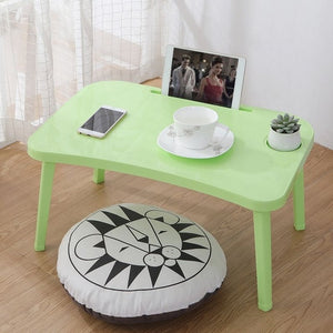 Folding Laptop Table Notebook Desk Breakfast Serving Bed Trays Adjustable Foldable with Flip Top and Legs Computer Desk Stand