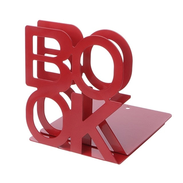 Alphabet Shaped Metal Bookends Iron Support Holder Desk Stands For Books   LX9A
