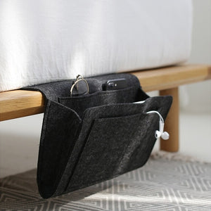Storage Pockets Bags Felt Bedside Hanging Storage Organizer Holder with 2 Inner Pockets for Bed Table Sofa Storage Bags