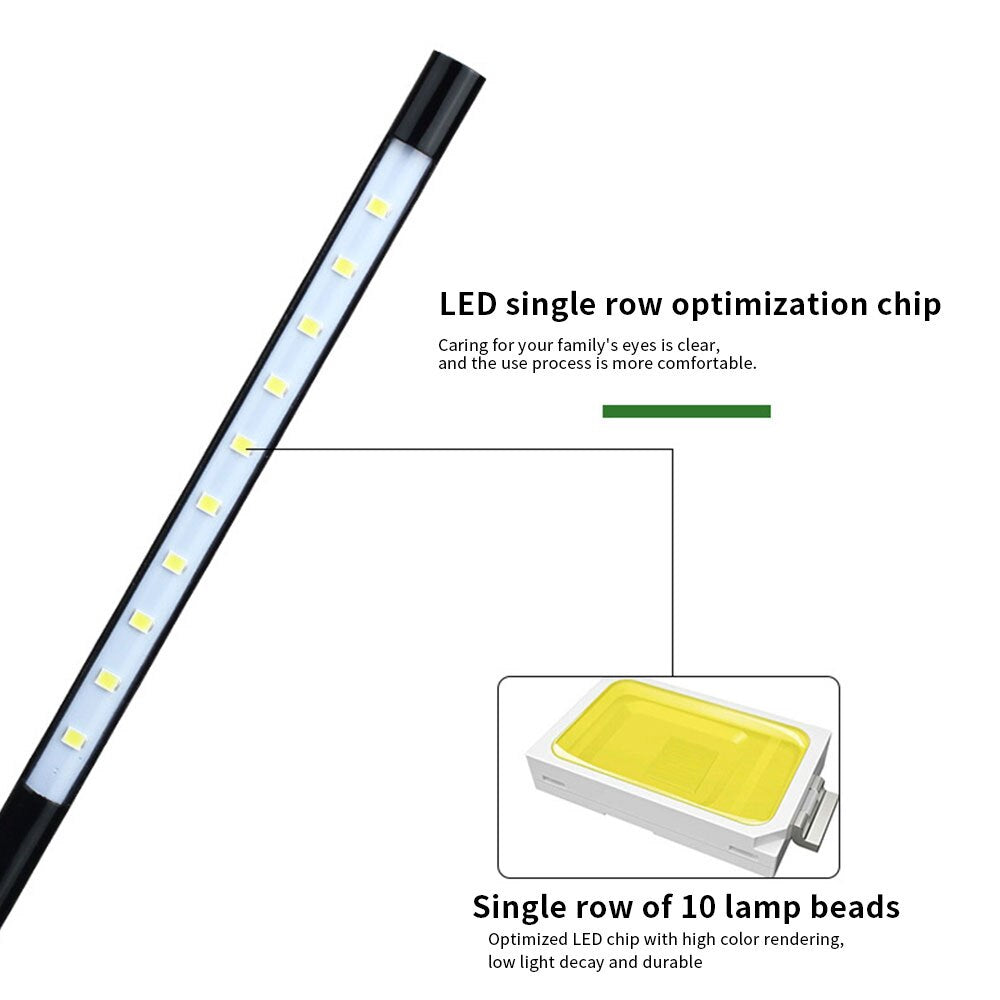 Clip-On 10 LED Lamp Table Desk Light Adjustable USB Book Reading Light Lamp Night Light  Mini Led Light  Eye Protection Light