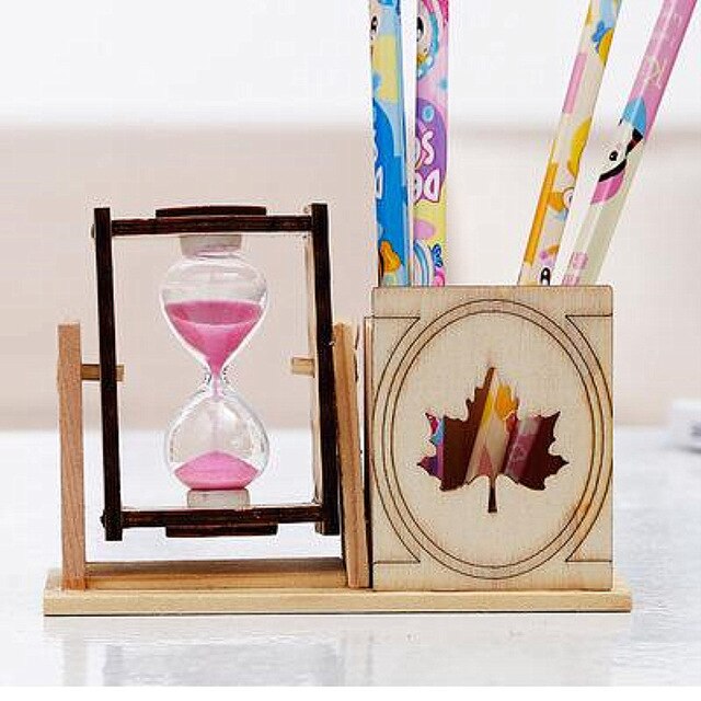 New Design 3D Diy Hourglass Ornament Sand Clock Decoration Kids Jewelry Toy Office Supplies Wood Brush Pot Panda Eiffel Tower