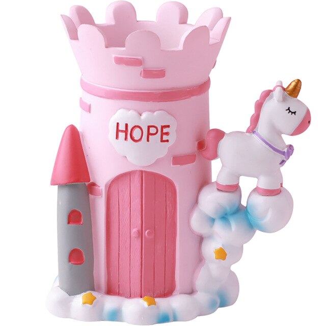 Cute unicorn pen holder student fashion creative personality storage box stationery pen barrel decoration