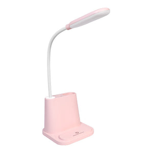 Rechargeable Led Desk Lamp,Table Dimmable Light with Pen Holder Gooseneck Student Kids Desk Lamps for Reading Working with Fan