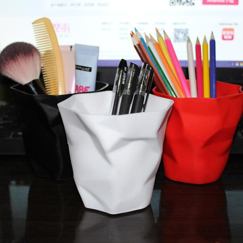 1 Pcs Pen Pencil Holder Container Desk Multifunction Mini Desktop Dustbin Vase Pot Makeup Brush Holders Home Office Stationery