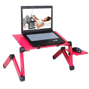 Adjustable Aluminum Laptop Desk Ergonomic Portable TV Bed Lapdesk Tray PC Table Stand Notebook Table Desk Stand With Mouse Pad