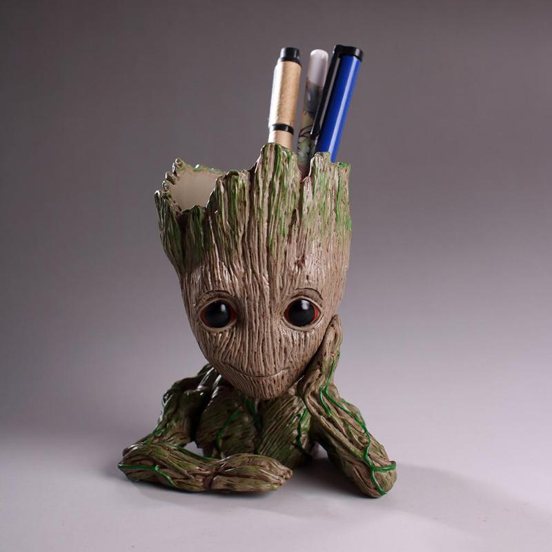 Pen Holder Guardians of The Galaxy Flowerpot Baby Action Figures Cute Model Toy Pot Best Christmas Gifts For office accessories